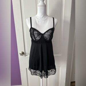 Elegant Black Lace Nightgown size medium